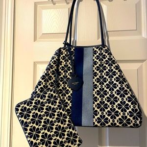 Kate Spade Flower Jacquard Stripe Everything Large Tote
